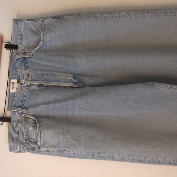 Agolde Low Sling Baggy Mid Rise Straight Relaxed Fit Light Blue Women's Jeans 33 - Picture 6 of 12